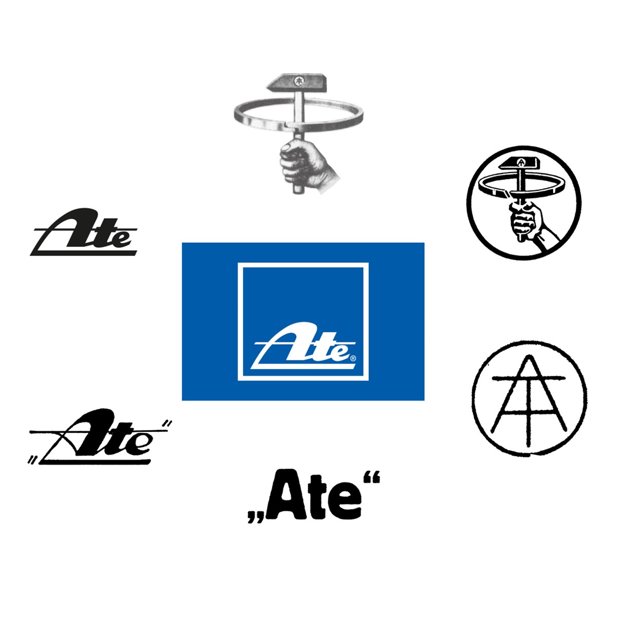 The ATE logo over time